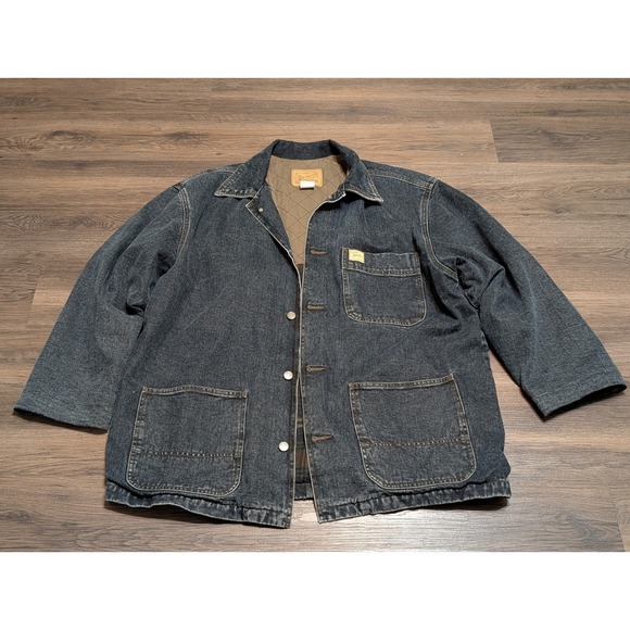 GAP Other - Gap Denim Mens Chore Coat Barn Jacket Plaid Wool Lined Vintage Faded